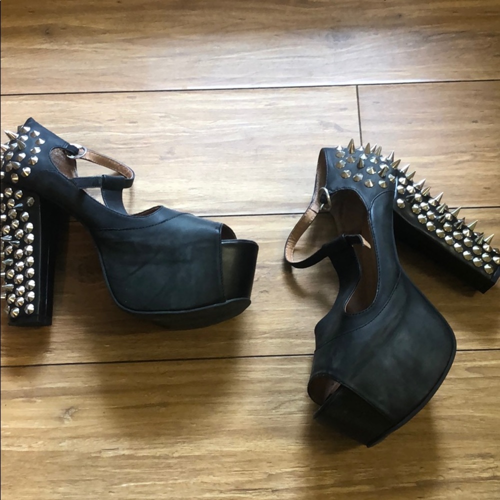 Jeffrey Campbell black spiked heels